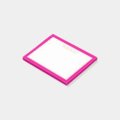 Girly Magenta Gold Border Personalisiert Post-it Klebezettel (angewinkelt)