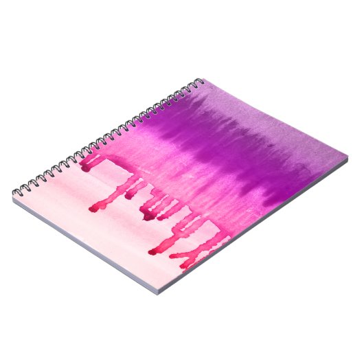 Girly Magenta Lila Watercolor Ombre Notizblock (Linke Seite)