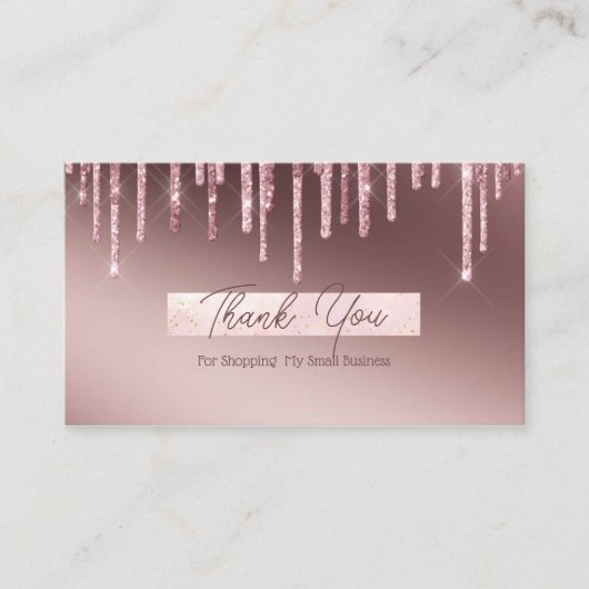 Girly Makeup Artist Glitzer Vielen Dank Visitenkarte (Vorderseite)