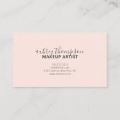 Girly Makeup Calligraphy Bold Blush Pink Visitenkarte (Rückseite)