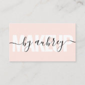 Girly Makeup Calligraphy Bold Blush Pink Visitenkarte (Vorderseite)