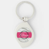 Girly-Marmor Rosa individuelle Name minimale Desig Schlüsselanhänger (Vorderseite)