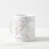 Girly Marmor und Rose Goldenes Foil Geometrisches  Kaffeetasse (Vorderseite Links)