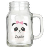 girly Maurerglas des personalisierten Tierpandas Einmachglas (Vorderseite)
