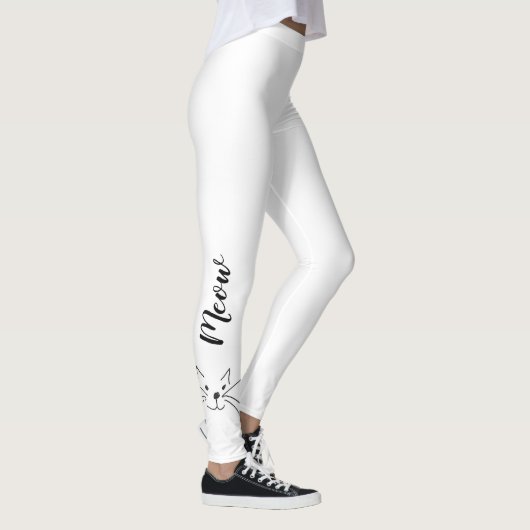 Girly "Meow" Cat Lover ist einfach elegant weiß Leggings (Rechts)