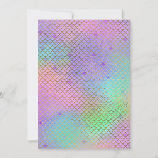 Girly Mermaid Birthday Pool Party Einladung (Rückseite)