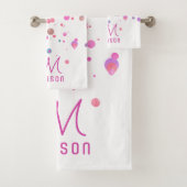 Girly Mermaid Glitzer & Foil Confetti Monogram Badhandtuch Set (Insitu)