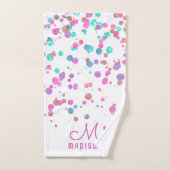 Girly Mermaid Glitzer & Foil Confetti Monogram Badhandtuch Set (Handtuch)