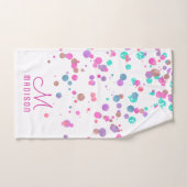 Girly Mermaid Glitzer & Foil Confetti Monogram Badhandtuch Set (Handtuch)