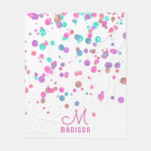Girly Mermaid Glitzer & Foil Confetti Monogram Fleecedecke (Vorderseite)