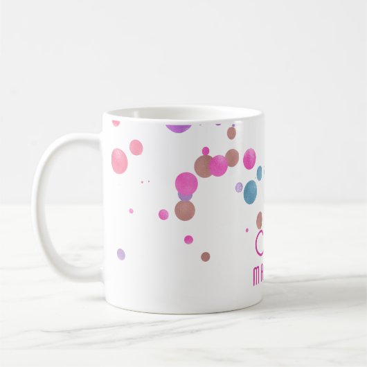 Girly Mermaid Glitzer & Foil Confetti Monogram Kaffeetasse (Links)