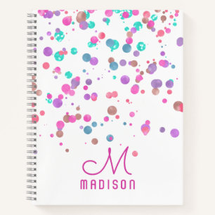 Girly Mermaid Glitzer & Foil Confetti Monogram Notizblock