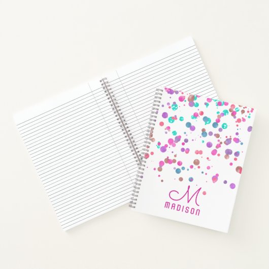 Girly Mermaid Glitzer & Foil Confetti Monogram Notizblock (Innenseite)