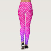 Girly Mermaid Puppe Pink Gradient Scalent Muster Leggings (Rückseite)