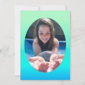 Girly Mermaid Rainbow Fairytale Birthday Foto  Einladung (Rückseite)