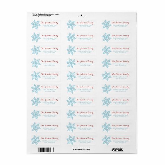 Girly Merry Christmas Reindeer - Address Labels (Vorne)