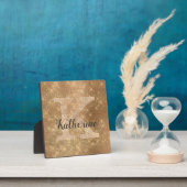 Girly Metallic Gold Diamond Sparkle Monogram Name Fotoplatte (InSitu)