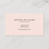 Girly Minimal Beruflich Blush Pink Visitenkarte (Rückseite)