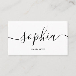 Girly Minimalistisch Calligraphy White Business Ca Visitenkarte