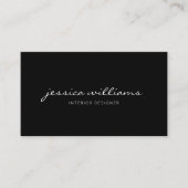Girly Minimalistisch Elegante Black Visitenkarte (Vorderseite)