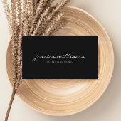 Girly Minimalistisch Elegante Black Visitenkarte