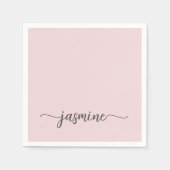 Girly Minimalistisch Simple Blush Pink Monogram Sc Serviette (Vorderseite)