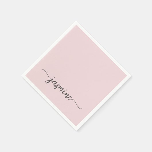 Girly Minimalistisch Simple Blush Pink Monogram Sc Serviette (Ecke)