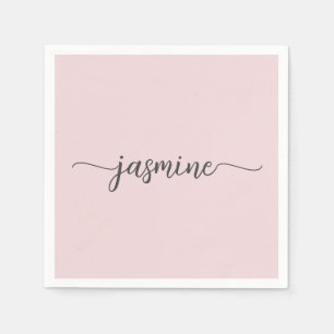 Girly Minimalistisch Simple Blush Pink Monogram Sc Serviette