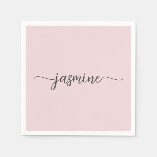 Girly Minimalistisch Simple Blush Pink Monogram Sc Serviette (Vorderseite)
