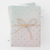 Girly Mint Aqua Peach Glam Dots Geschenkpapier Set (Beispiel)