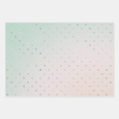 Girly Mint Aqua Peach Glam Dots Geschenkpapier Set (Vorderseite)