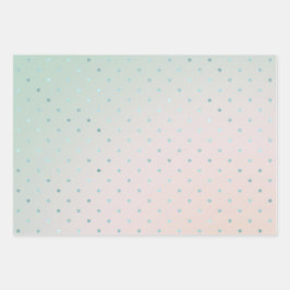 Girly Mint Aqua Peach Glam Dots Geschenkpapier Set