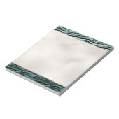 Girly Mint Black Zebra Print Ombre Notizblock (Rotiert)