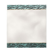 Girly Mint Black Zebra Print Ombre Notizblock (Vorderseite)