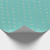 Girly Mint Glam Gold Punkte Geschenkpapier (Ecke)