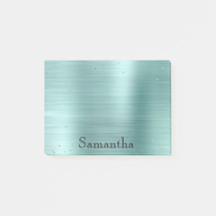 Girly Mint Glam Gold Sparkle Confetti Post-it Klebezettel