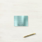 Girly Mint Glam Gold Sparkle Confetti Post-it Klebezettel (Auf Schreibtisch)