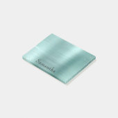 Girly Mint Glam Gold Sparkle Confetti Post-it Klebezettel (angewinkelt)