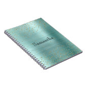 Girly Mint Glam Gold Sparkle Lila Confetti Notizblock (Rechte Seite)