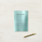 Girly Mint Glam Gold Sparkle Lila Confetti Post-it Klebezettel (Auf Schreibtisch)