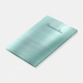 Girly Mint Glam Gold Sparkle Lila Confetti Post-it Klebezettel (angewinkelt)