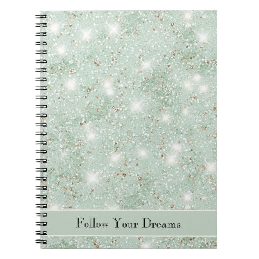 Girly Mint Glitter Dreams Notizblock (Vorderseite)