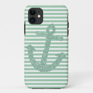 Girly Mint Glitzer Anchor Case-Mate iPhone Hülle