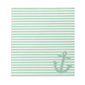 Girly Mint Glitzer Anchor Notizblock (Vorderseite)