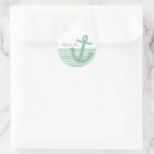 Girly Mint Glitzer Anchor Runder Aufkleber (Tasche)