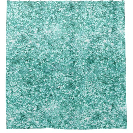 Girly Mint Glitzer Confetti Duschvorhang (Vorderseite)