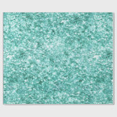 Girly Mint Glitzer Confetti Geschenkpapier (Flach)