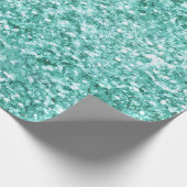 Girly Mint Glitzer Confetti Geschenkpapier (Ecke)