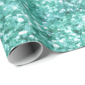 Girly Mint Glitzer Confetti Geschenkpapier (Rolleneckpunkt)