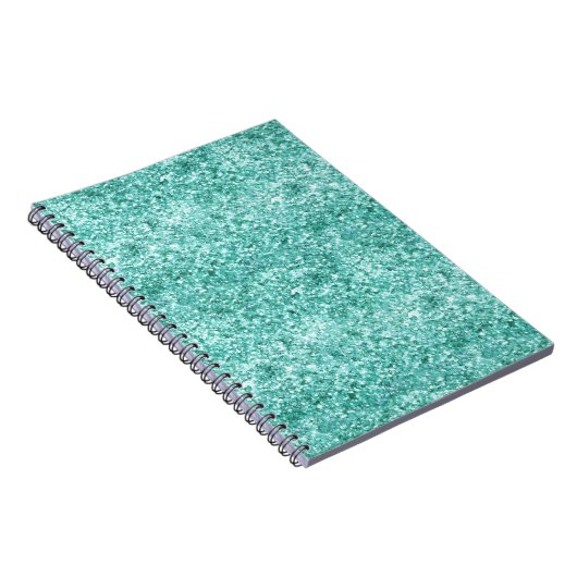 Girly Mint Glitzer Confetti Notizblock (Rechte Seite)
